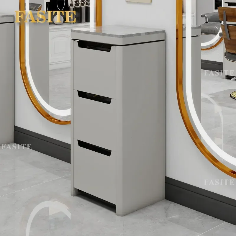 For Barber Shop Tool Cabinet Hair Storage Locker Carbon Fiber Board Stylist Organizer Durable Waterproof Space Saving