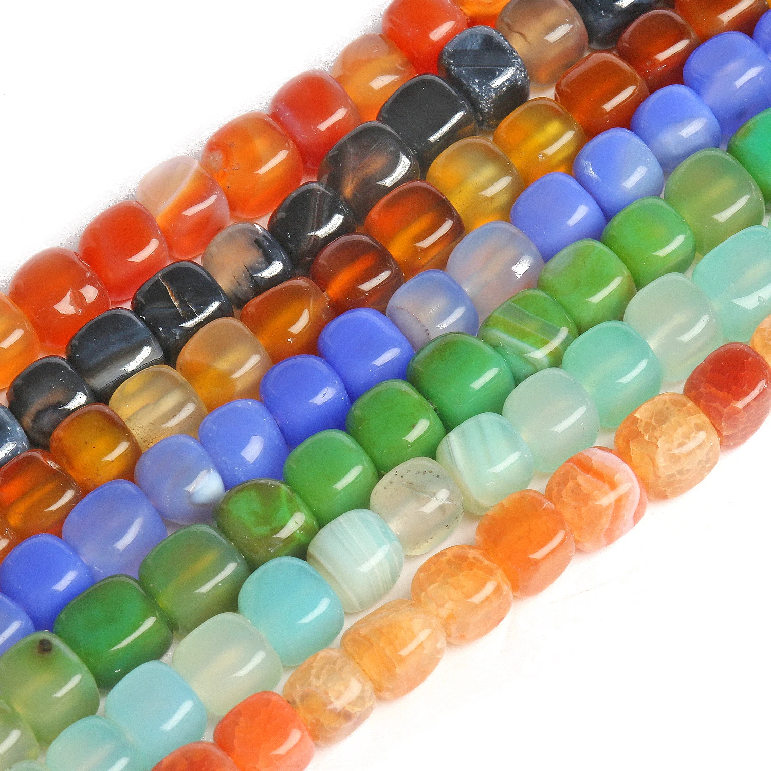 8x8mm Natural Stone Colorful Square Beads Agates Cube Loose Beads for Jewelry Making DIY Bracelet Necklace Accessories 15inches