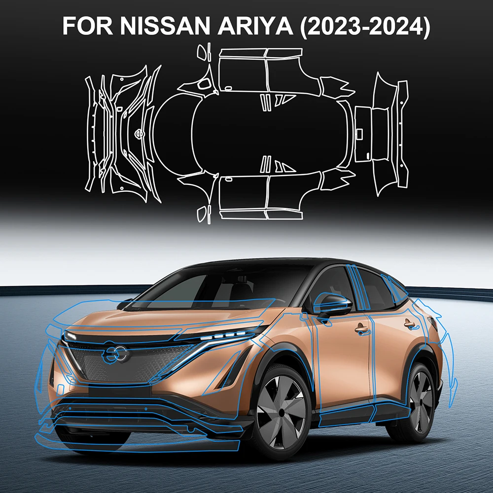 

Для Nissan ARIYA 2023 2024, защитная пленка для автомобильной краски, ТПУ, предварительно вырезанная наклейка против царапин, ремонтный бюстгальтер, прозрачный 8,5 мил