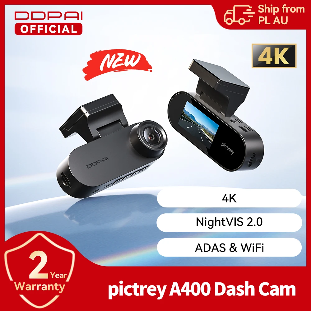 2025 nouveau DDPAI A400 4K Dash Cam intégré ADAS WiFi Support 24H moniteur de stationnement 1.9 "IPS écran voiture DVR Vision nocturne Dashcam