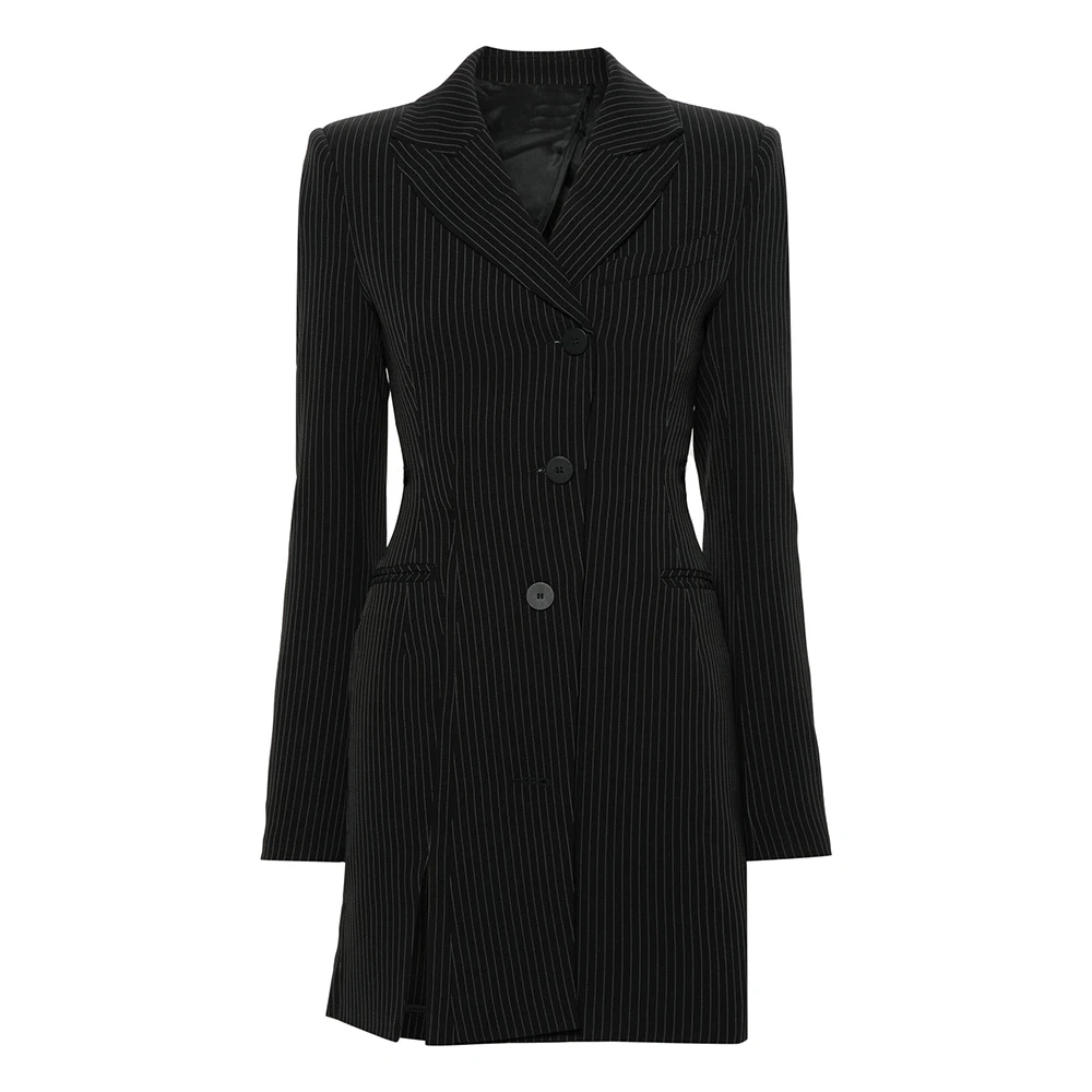 TWOTWINSTYLE Striped Temperament Blazers For Women Notched Collar Long Sleeve Tunic Patchwork Button Slimming Blazer Female New