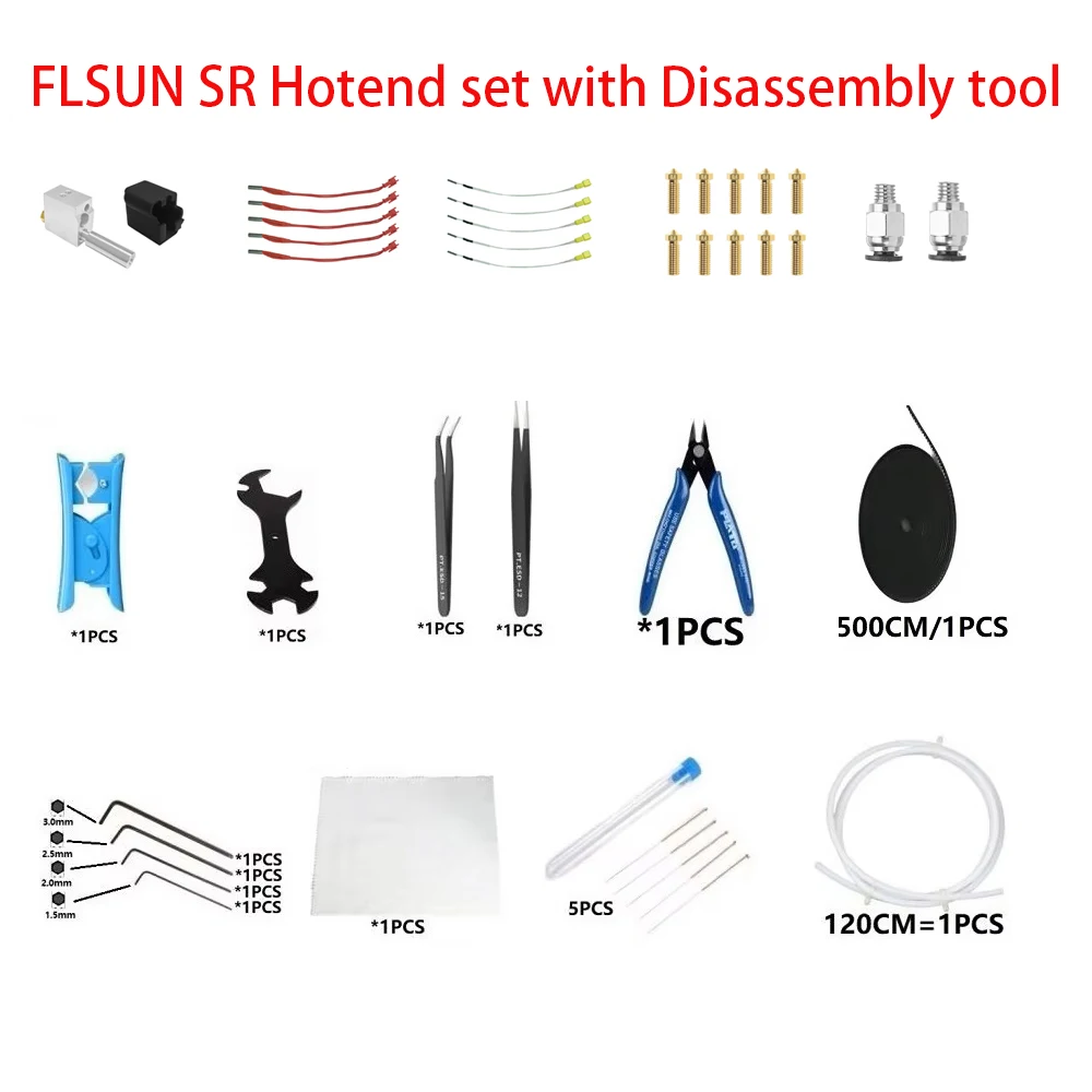 FLSUN Super Racer 3d Printer Clean Disassembly Tools Accessory With SR Hotend Kit Set Heat Rod Temperature Sensor Time Belt