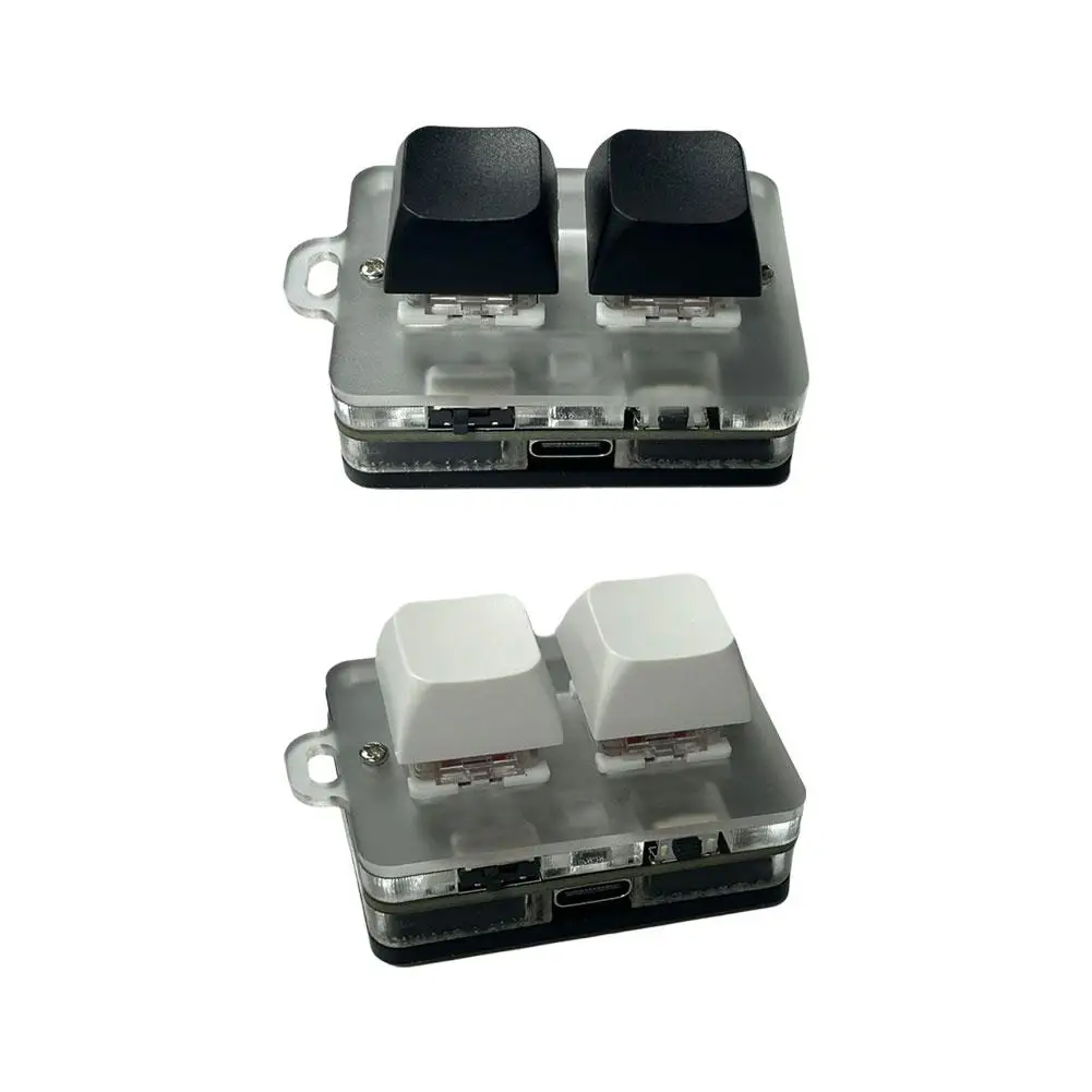 

1 шт., мини-клавиатура с двумя кнопками, Bluetooth 2,4 ГГц, беспроводная RGB-программирование макросов, механическая клавиатура с возможностью горячей замены