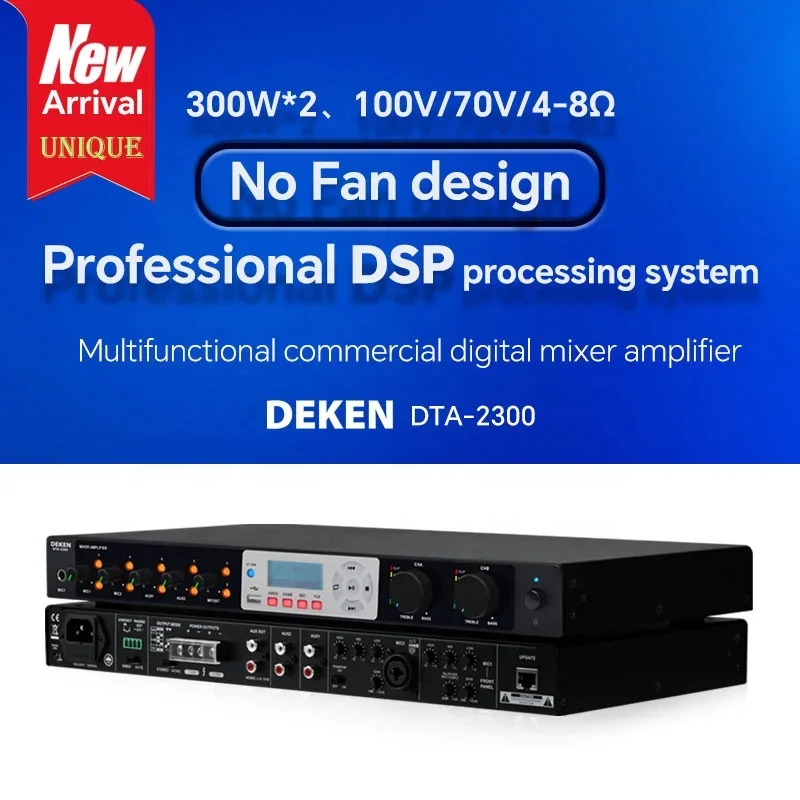 DEKEN HA-600 Hifi Stereo Audio Power Amplifier 8 Ohms 600W Dual Channel High-end Entertainment Professional Digital Amplifiers