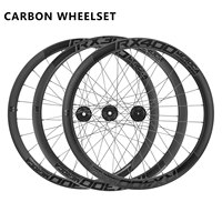 MEROCA Ultra Light Carbon Fiber Wheelset Thru Axle/Quick Release 6-bolt Disc Brake 35mm/38mm/42mm Road Bike 700C Carbon Wheel
