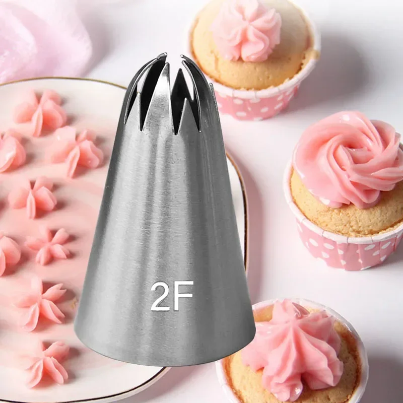 2F Cream Pastry Baking Tips Cherry Flower Piping Icing Nozzle Cookie Cupcake Tips For Cakes Decorating Tools Kitchen Accessories