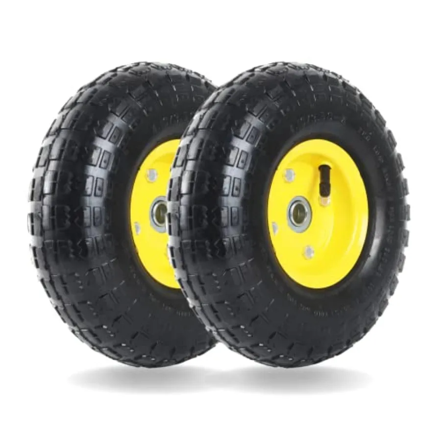 2 Pack Tire and Wheel, Replacement 10-Inch Pneumatic Tire with 5/8