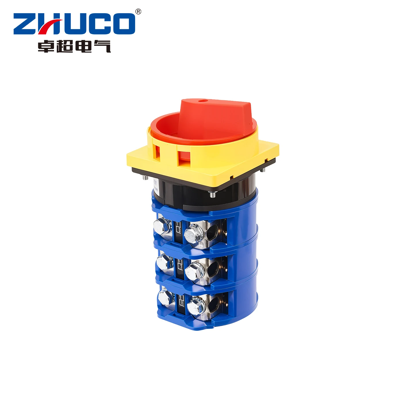 ZHUCO 2-position selector switch 160A 690V, 12-terminal universal rotary cam selector with lock, suitable for power distribution cabinets, machine tools, industrial panels (SZW26-160/3GS, ON OFF, OFF ON) view 3