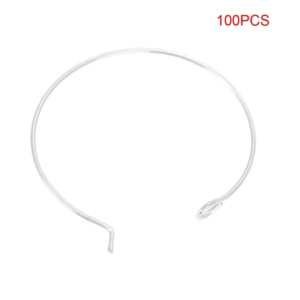 

100Pcs Gold/Silver Color Steel Circle Earring Loops Open Loop Design Round Shape Jewelry Findings Wine Glass Hoop Ring
