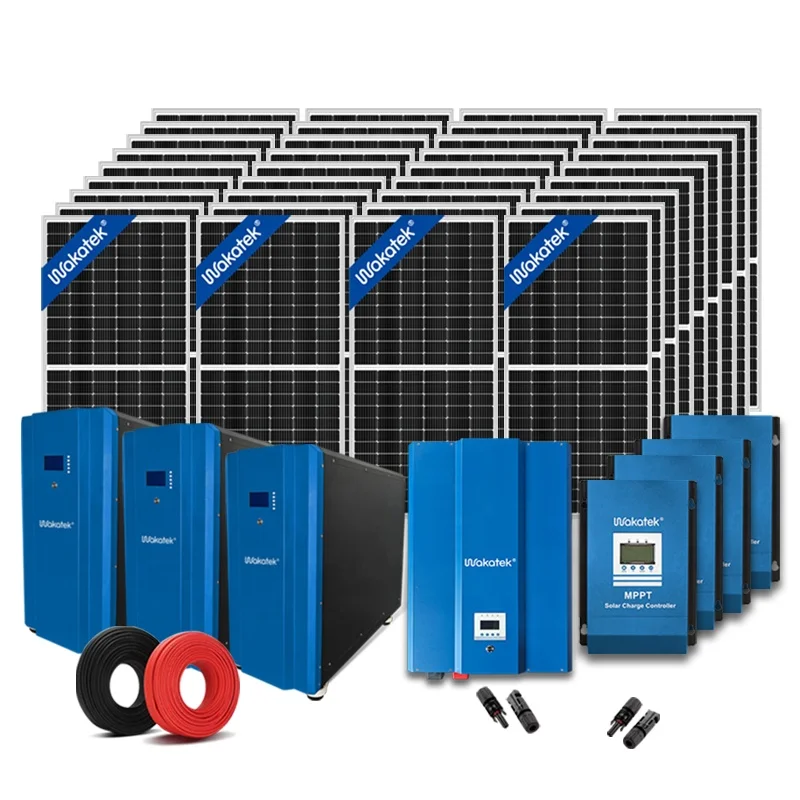 WAKATEK  48v automatic mppt inverter  200ah lithium battery  residential  30KWH  solar power system