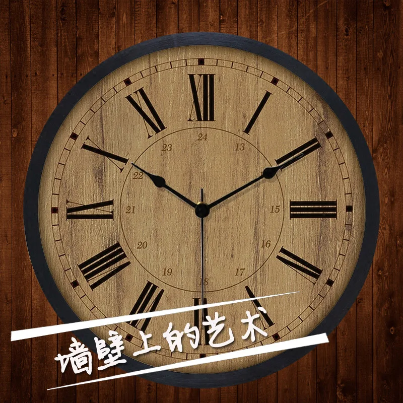 

10-дюймовые Мультяшные настенные часы в стиле ретро, Детская гостиная, креативные простые современные круглые европейские часы.