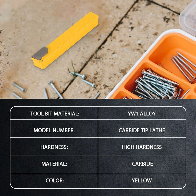 Outils de coupe de tour à pointe brasée au carbure, haute dureté de tige, mèche de tournage et de fraisage, mèche de soudage, YW1, 8x8mm, ensemble de 9 pièces