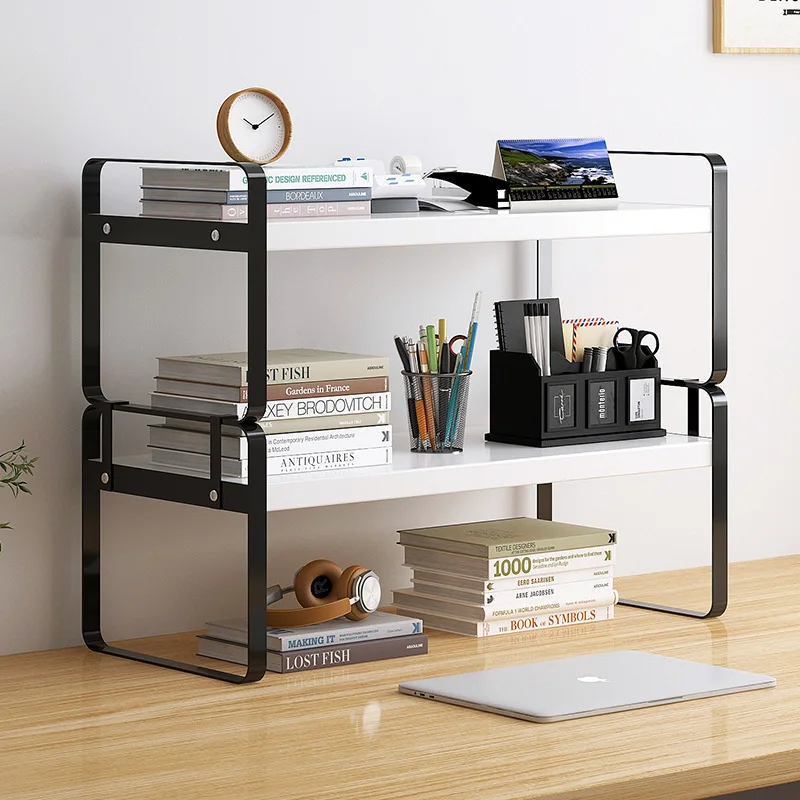 

desktop bookshelf, small simple bedroom, living room wrought iron shelf, office shelf, table storage rack