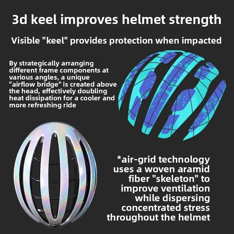 Built-in keel integrated pneumatic cycling helmet, suitable for mountain and road bicycles, safety protective cycling equipment