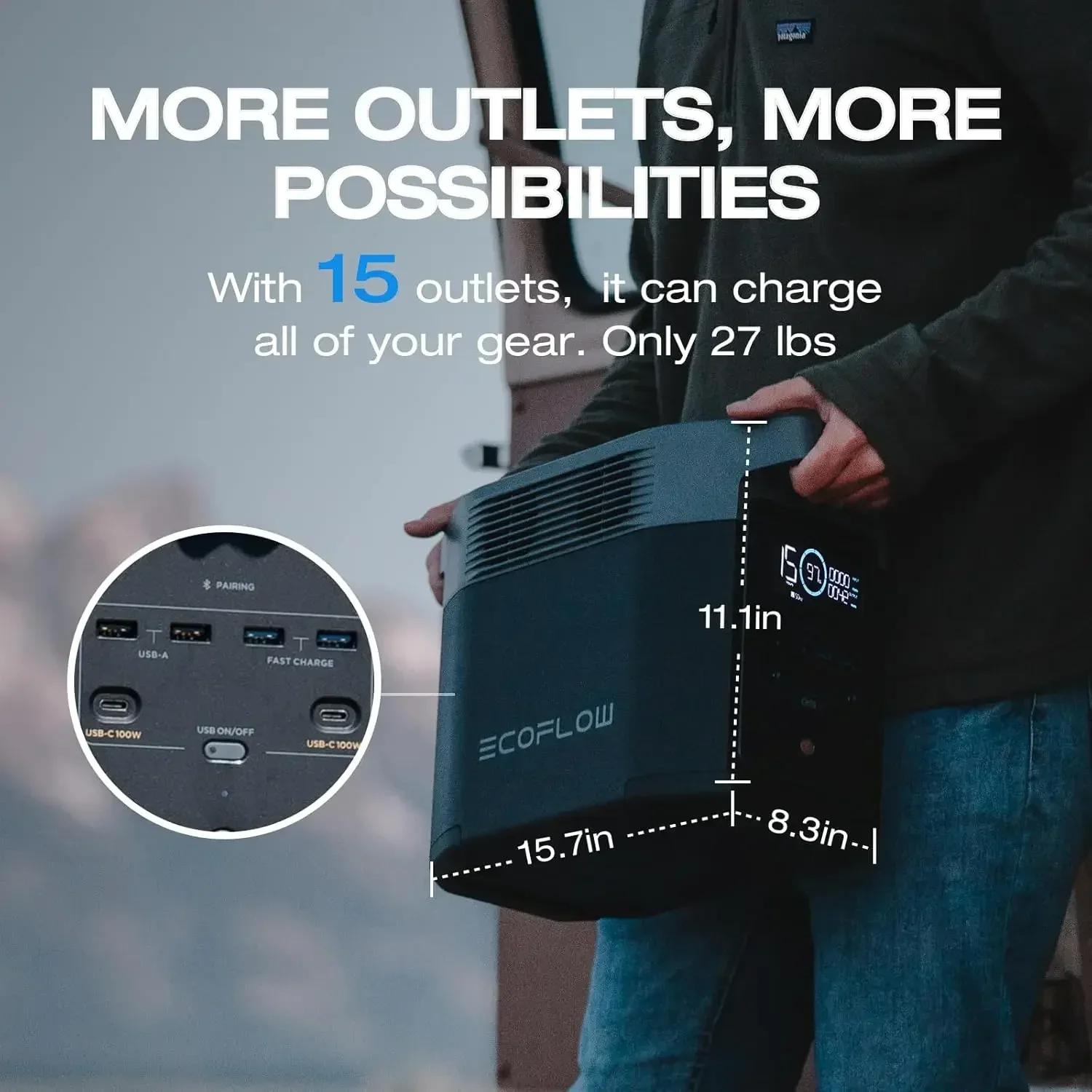 

XMSJ*[XMSJ]XMSJ-Portable Power Station Delta 2, 1024Wh LiFePO4 (LFP) Battery, 1800W AC/100W USB-C Output, Solar Generator for Ho