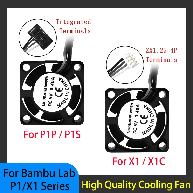 

2510 Fan For Bambu Lab X1/P1 Hotend Cooling Fan With Cable Rapid cooling Fan For Bambu X1C P1S P1P 3D Printer Accessories