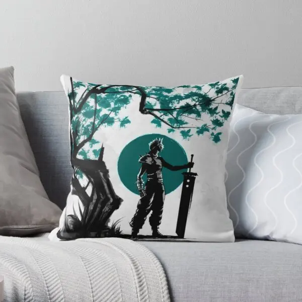 Cloud Strife Design Japonais  Printing Throw Pillow Cover Bedroom Fashion Fashion Decorative Case Pillows not include One Side