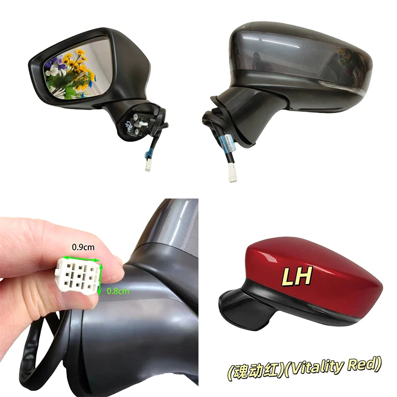 For Mazda 3 2017 2018 2019 Car Side Mirror Left and Right Rearview Mirror Assembly 8 - Line OEM: BAPK6918Z BAPK6912Z