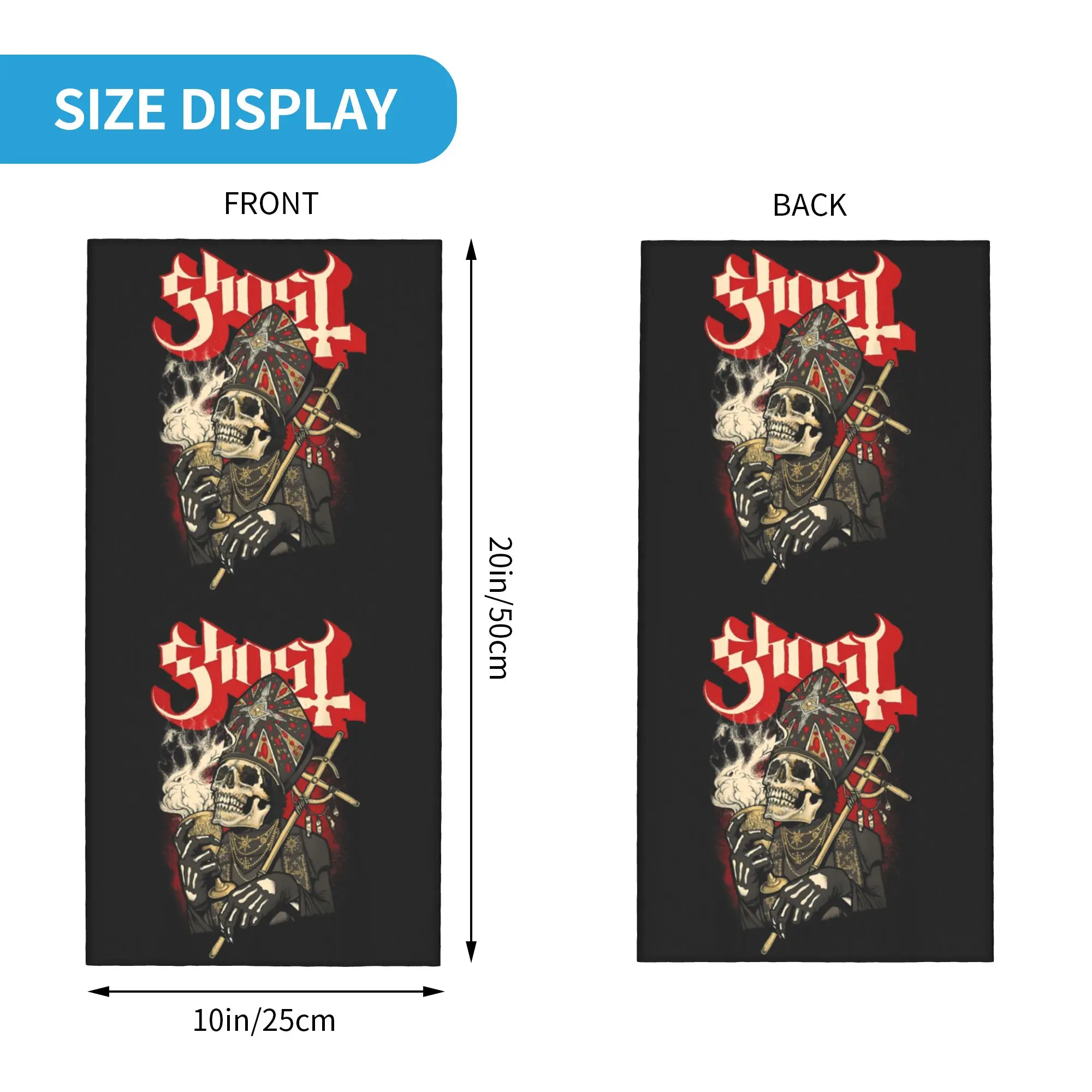 Ghost Impera Maestro Skull Winter Headband Neck Warmer Men Women Hiking Running Tube Scarf Swedish Rock Band Face Bandana Gaiter
