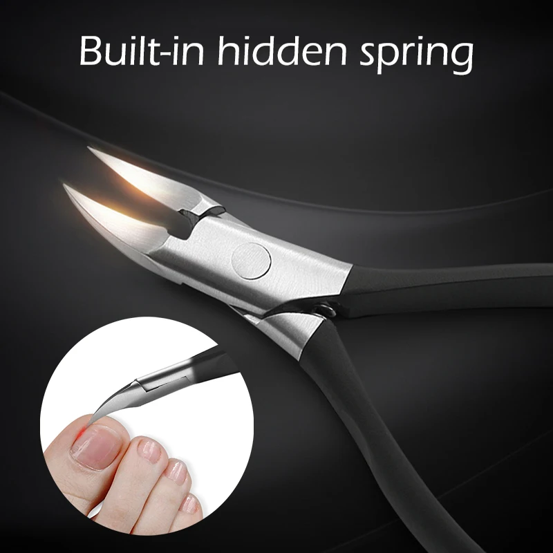 Hight Quality Nail Clippers Straight Slash Blade For Thick Ingrown Hard Nail Nipper Trimmer Rubber Handle Pedicure Manicure Tool