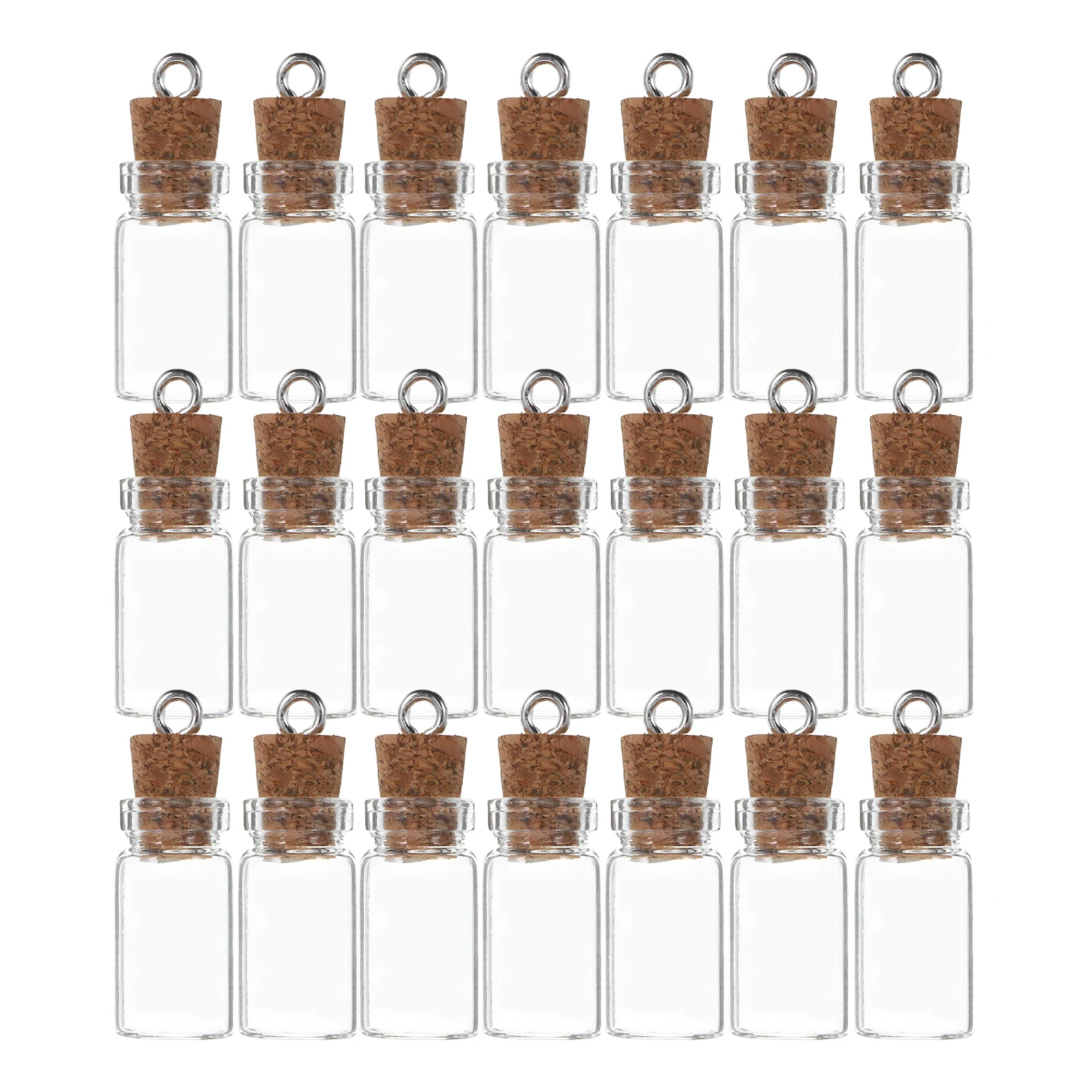 

50Pcs Small Mini Glass Wish Bottles Clear Jars with Wooden Cork DIY Message Potpourri Floral Pendant Wedding Favor Decoration
