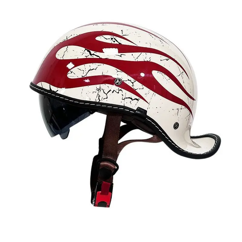 

All-Season Retro Motorcycle Half Helmet, Unisex American-Style Cruiser Helmet, Lightweight Riding Safety Helmet