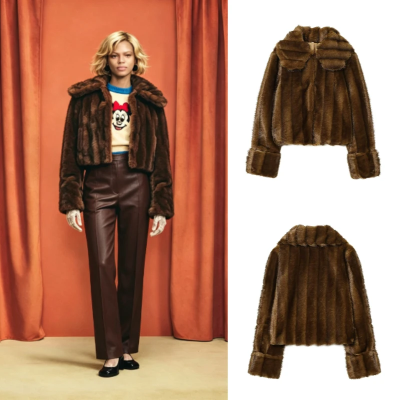 Women's Faux Fur Jacket 2026 Autumn Winter New Fashion Loose Comfortable Polyester Casual Outerwear