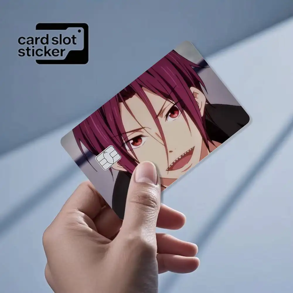 Cartoon Rin M-Matsuoka  Credit Card HD Stickers Game Card Decal Small Chip Waterproof Sticker Gift