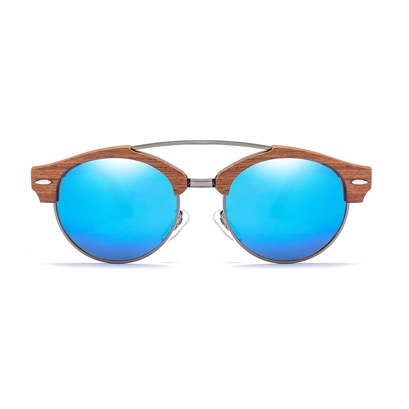 

Brand Designer Men Semi-Rimless Wood Sunglasses with Polarized Lens Womens Sun Glasses Travel Driving