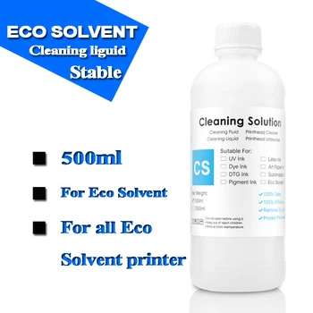 Líquido da solução da limpeza da tinta para Epson, Eco solvente, apropriado para Epson L1800, DX5, DX7, TX800, XP600, Mimaki JV3, JV33, JV34, CJV5, JV5, 500ml