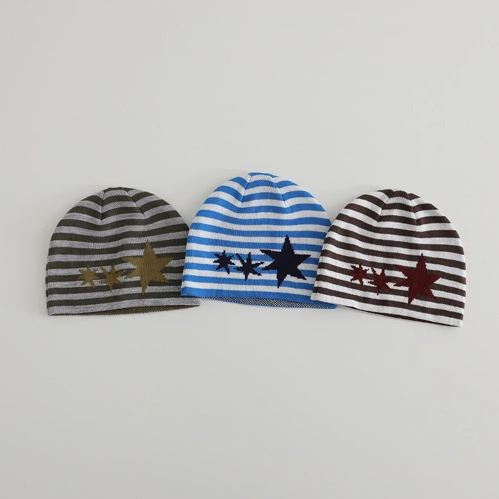 Wear Wool Easy Beanie Warm Knitted Stretchy Fit Knit Hat Soft Fabric Thick Knit Hat Children Daily