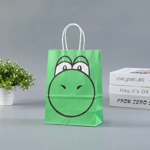 Túi quà tặng phim hoạt hình được bọc cho trẻ em, sê -ri Mario, giấy kraft, kẹo được bọc, túi di động, tiệc sinh nhật, động vật, 12 cái 10 Túi bán hàng chính Super Mario - №4