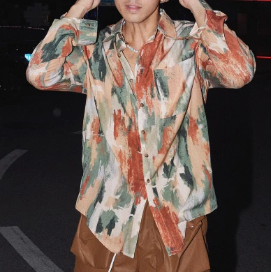 2025 Men's Autumn New Trendy American Style Shirts Male High-End Light Luxury Tops Masculinity Vacation Style Long Sleeve Shirts