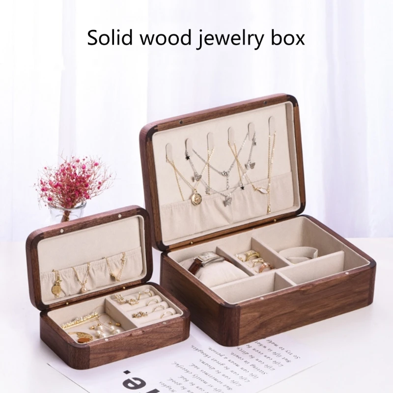 

Fashionable Wood Jewelry Box Elegant Multilayer Jewelry Storage Case Crafted From Sturdy Wood For Necklace Storage