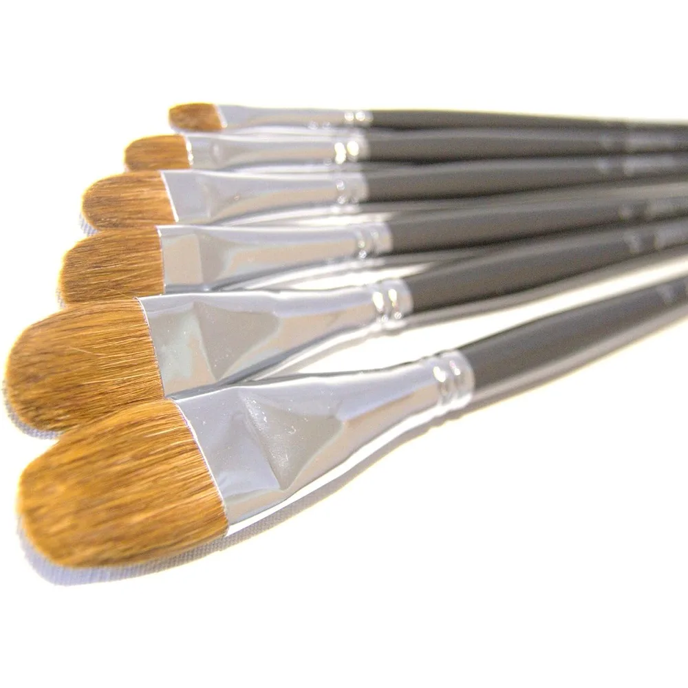 

Кисти Red Sable Filbert — набор из 6 акриловых, акварельных, смешанных или масляных кистей. Длинная ручка - Лучшее