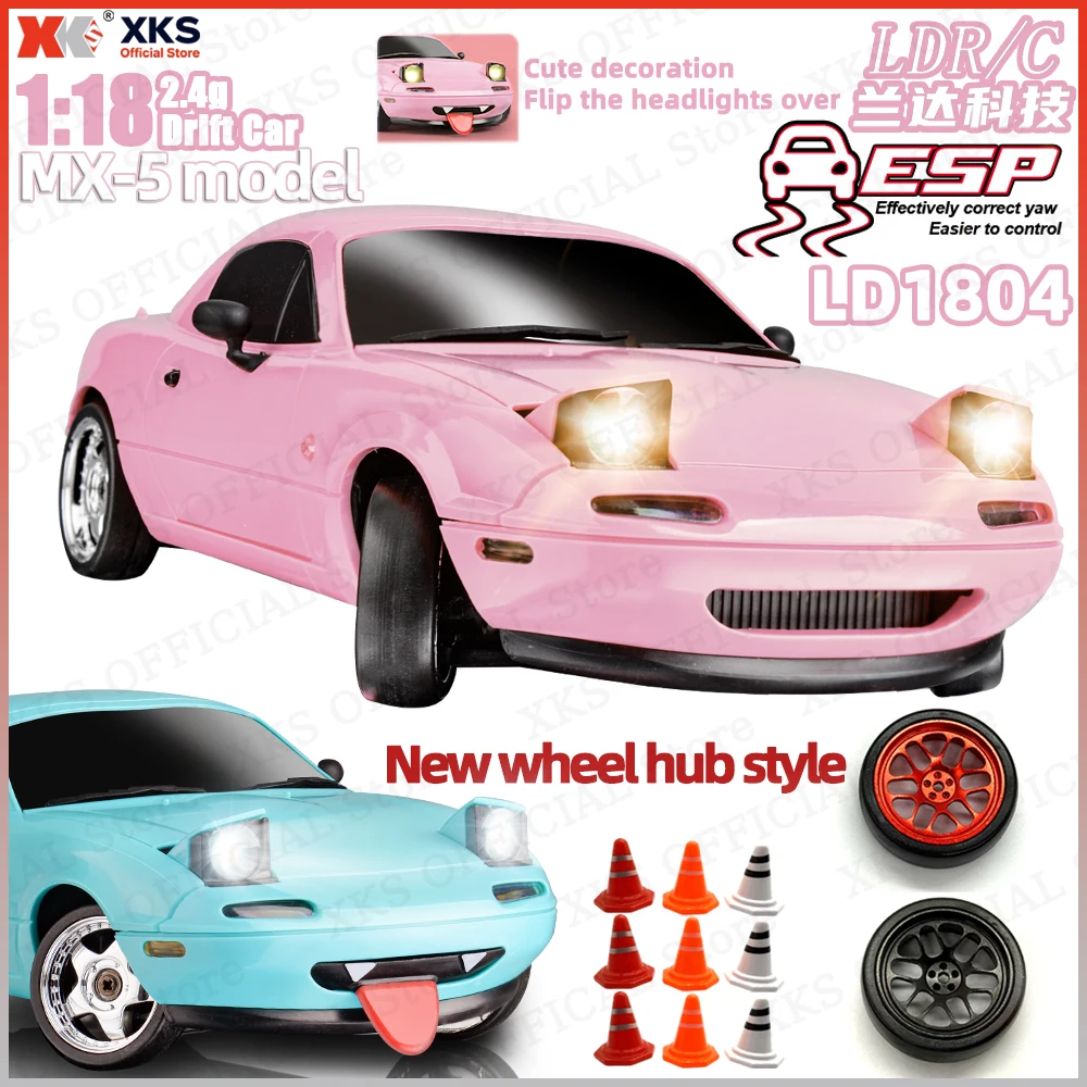 

LDRC LD1804 1/18 Scale RC Drift Car 2.4G 2WD with Electronic Speed Controller ESP Gyroscope And LED Lights Full Control Model To