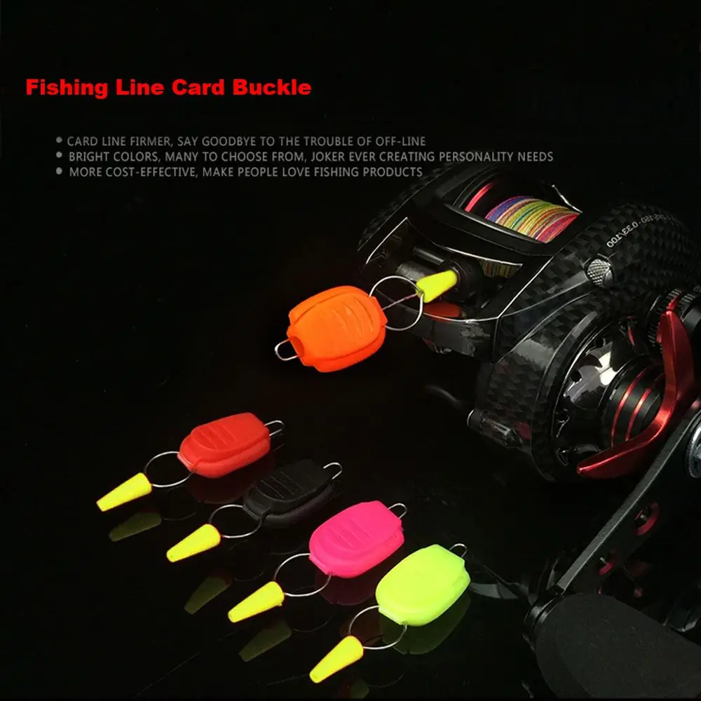 5 PCs Color At Random HOT Plastic Wire Fastening ABS Buckle Clip Thread Holder Fishing Line Stopper Water Drop Wheel