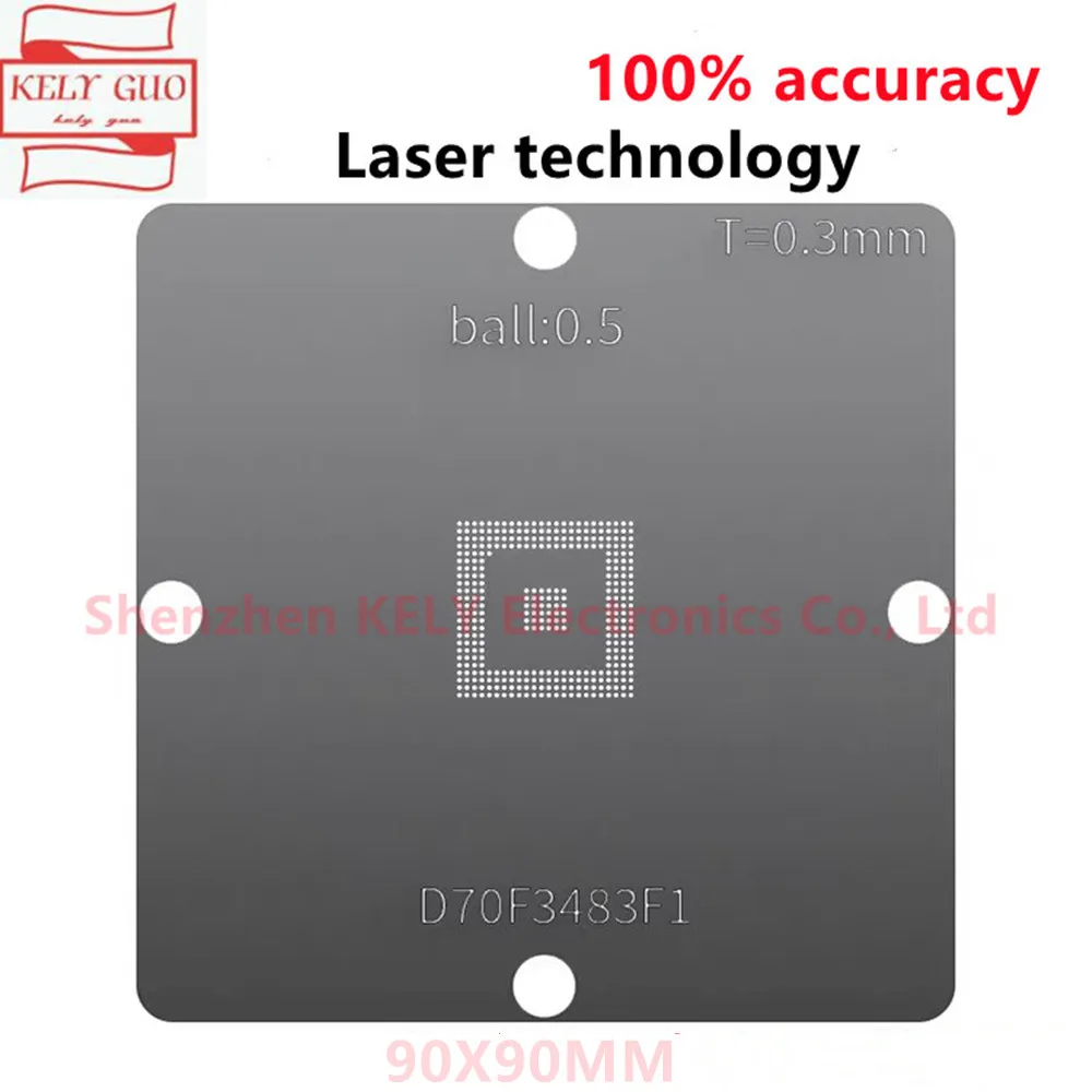BGA Stencil For D70F3483F1 BGA357 Chip Automotive IC Electronic Microcontroller Tin Ball Stencil Direct Heat 90x90MM