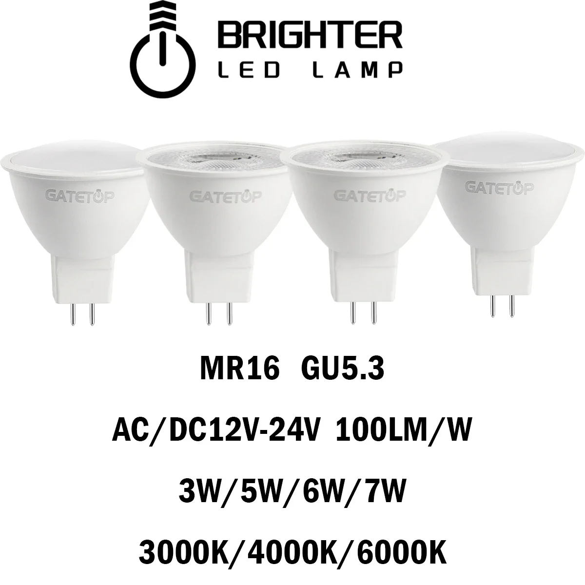 

5/10/15/20PCS MR16 LED Spotlight GU5.3 Low Voltage AC/DC12-24V 3/5/6/7W 120/38Degree No Flicker High Lumen for Interiors