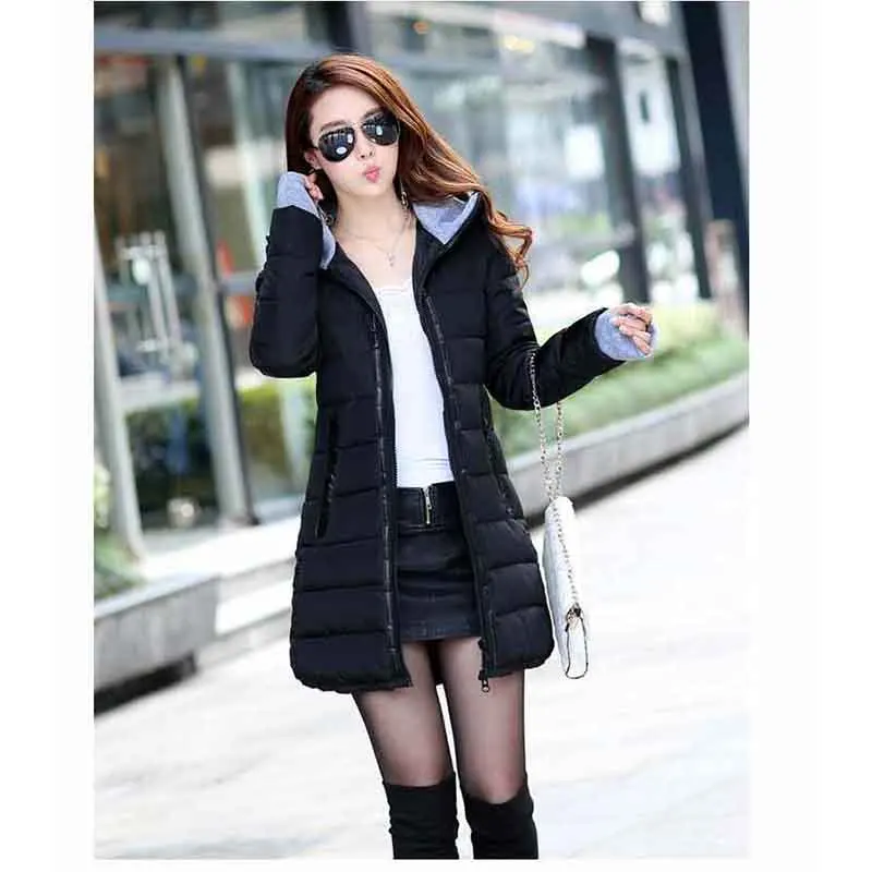 2023 new Han edition cultivate one\'s morality women autumn and winter fashion thickening cotton-padded Mid length cotton jacket