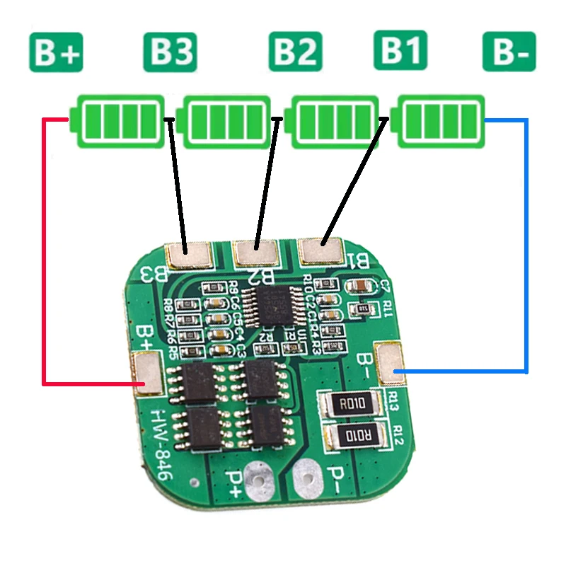 4S 14.8V / 16.8V 20A Peak li-ion 4 BMS PCM Battery Protection Board Bms Pcm For lithium LicoO2 Limn2O4 18650 li Battery