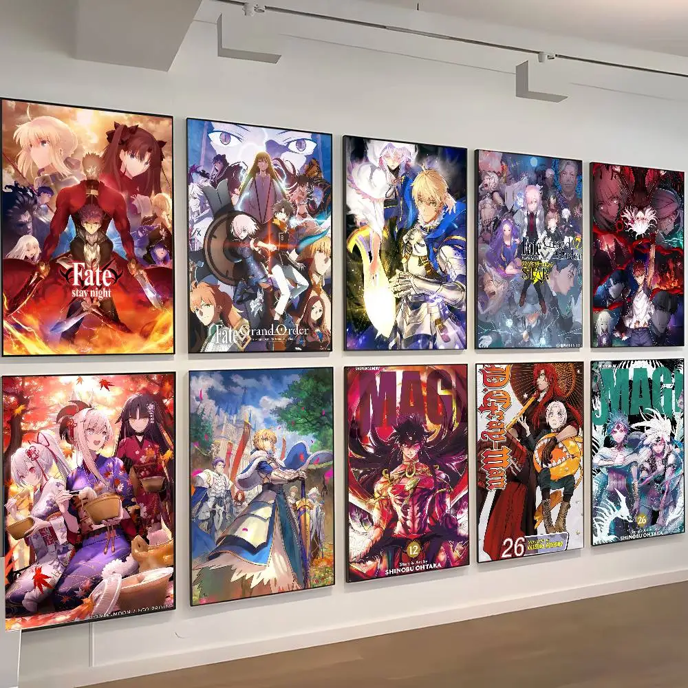 Póster de Fate Grand Order, pegatina impresa, arte de pared impermeable para sala de estar, dormitorio, decoración del hogar, 1 ud.