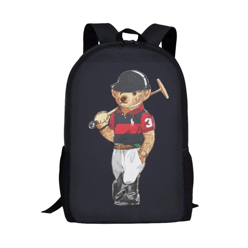 Schattige Mini Beer Print Rugzak Kids Boekentas Vrouwen Mannen Casual Schouder Rugzak Student Schooltas Tiener Opbergrugzak