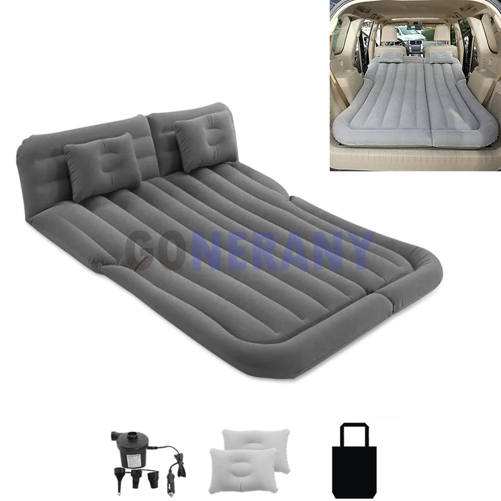 For Tesla Model 3 Y S Mattress Portable Inflatable Car Air Bed with Electric Air Pump Flocking Surface Camping Air Bed Cushion