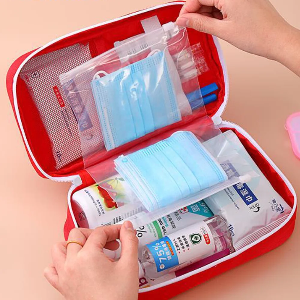 Medicine Organizer Bags Outdoor Travel Portable Emergency Handbag Home Medical Zipper Organizer Large First Aid Bag Tote Purse