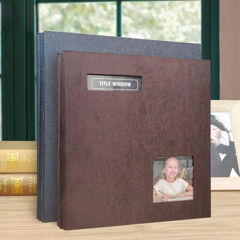 Self-Adhesive Laminated Photo Album 16/18 Inch Large Textured Cloth Cover DIY Scrapbook for Baby Growth Family Memory Book