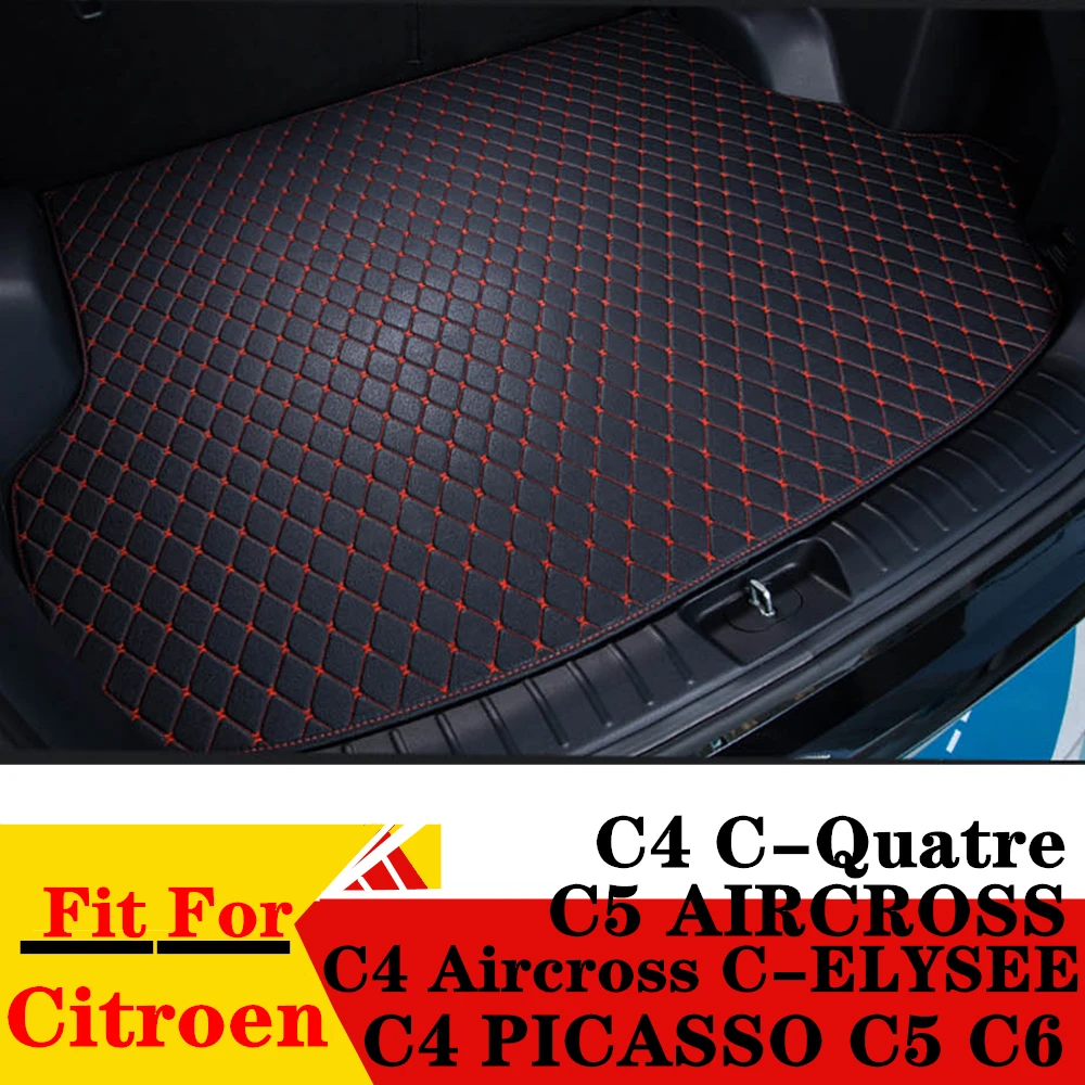 Car Trunk Mat For Citroen C5 C6 C4 C-Quatre C4 C5 AIRCROSS C4 PICASSO C-Elysee XPE Rear Cargo Cover Carpet Tail Boot Liner Pad