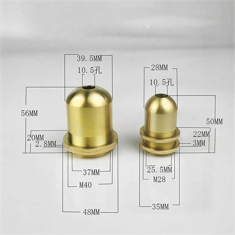 Edison Solid Brass Lamp Holder – E27 / E14 / E26 Compatible, NO Socket Included! Vintage DIY Decor Shell,