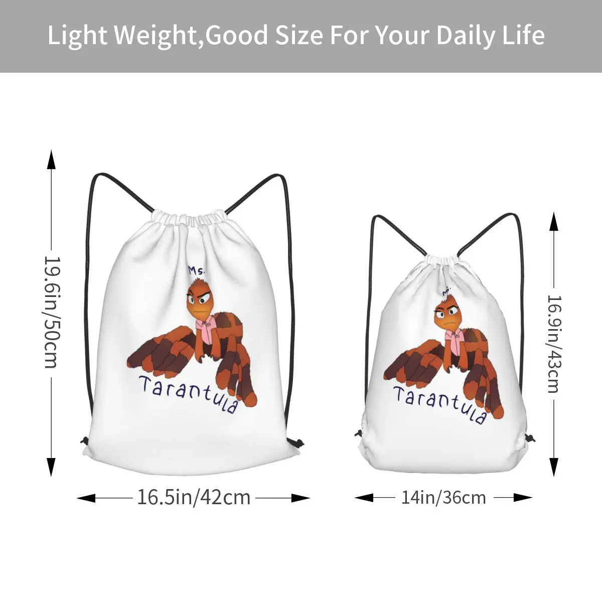 Ms Tarantula Bad Guys Movie Backpacks Fashion Drawstring Bags Shoes Bag Book Bags for Man Woman School