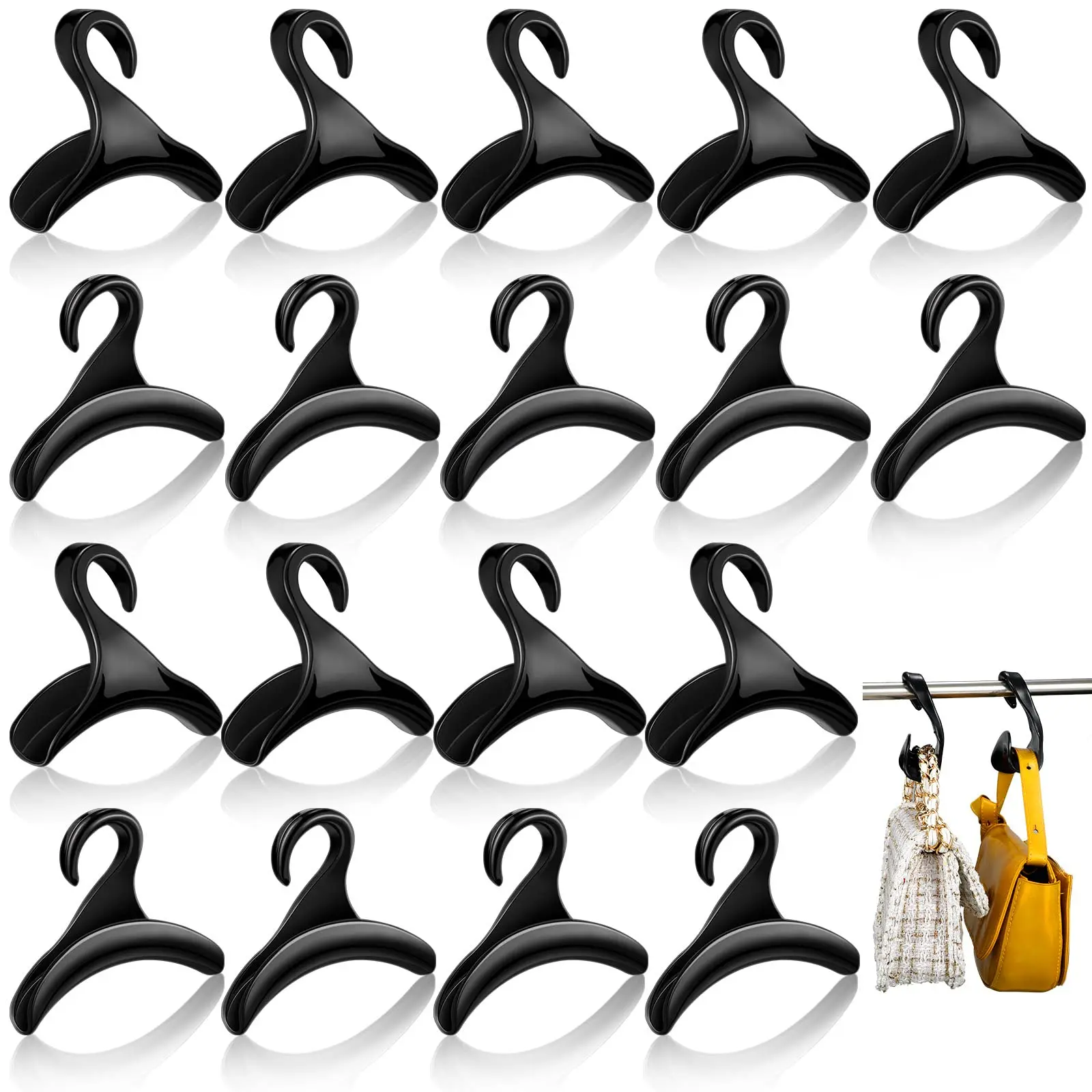 

9/6Pcs Pack Purse Hooks Heavy Duty Handbag Hangers Plastic Closet Hooks for Closet Tote Bag Holder Organizer for Backpack Belt